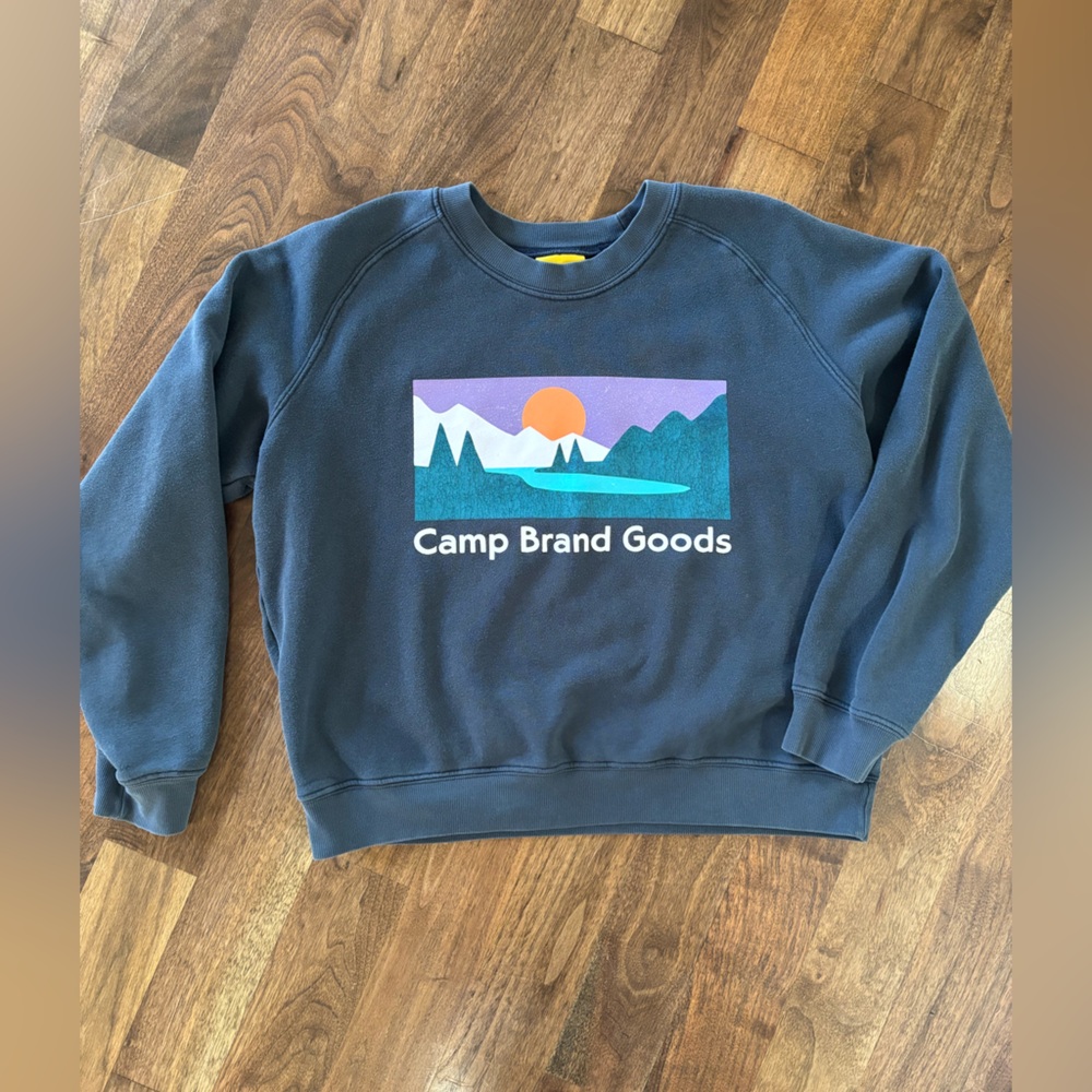 Charcoal Grey Camp Brand Goods Crew Sweatshirt